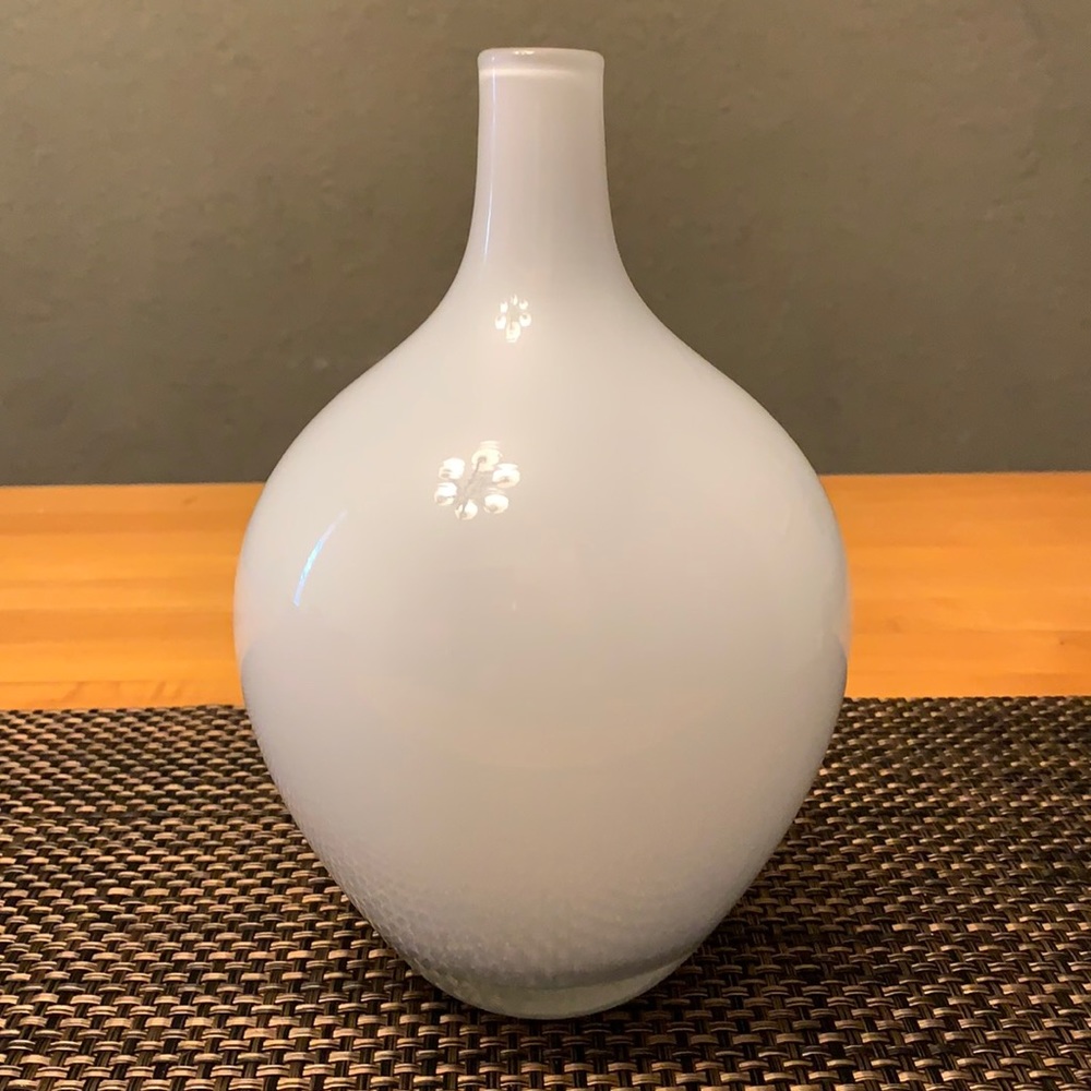 IKEA Salong Cased Glass Vase - White w/ Clear Base
